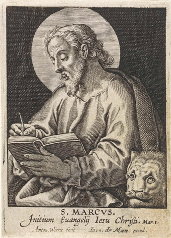 Evangelist Marcus, Antonie Wierix (II), 1676 - 1719 Canvas Print