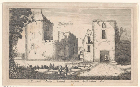 View of the ruins of Teylingen Castle, Jan van de Velde (II), 1616 Canvas Print