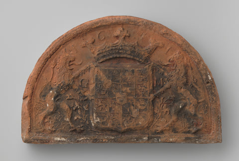 Hairdryer stone with came arms of Prince Maurits of Orange Nassau., anonymous, 1611 Canvas Print