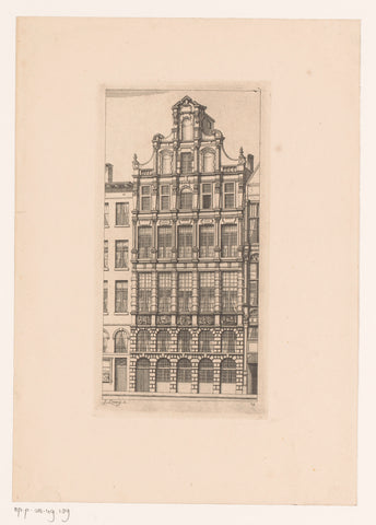 Façade of the guild house of carpenters on the Grote Markt in Antwerp, Jean Théodore Joseph Linnig, 1868 Canvas Print