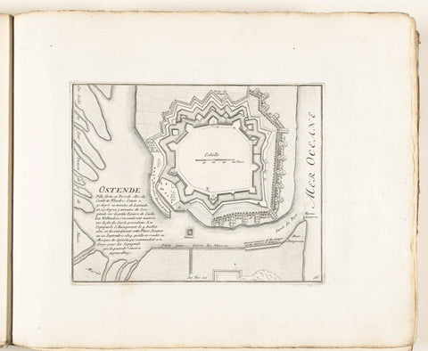 Map of Ostend, ca. 1702, anonymous, 1702 - 1703 Canvas Print