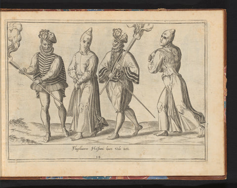 Two Spanish soldiers and two hooded masons, Abraham de Bruyn, in or before 1581 Canvas Print