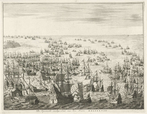 Fall of the Spanish Armada, 1588, Jan Luyken, 1679 - 1684 Canvas Print