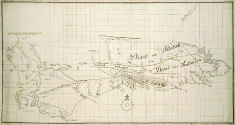 Map of the Southern part of the Cape from St Helena Bay to the Great Fish River, Robert Jacob Gordon (attributed to), c. 1777 - 1786 Canvas Print