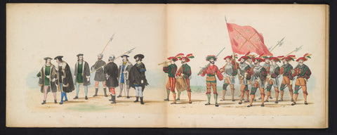 Masquerade of the Leiden students, 1855 (plate 3), Gerardus Johannes Bos, 1855 Canvas Print