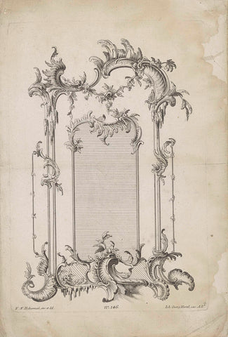 Rocaille frame with garland, anonymous, 1731 - 1775 Canvas Print