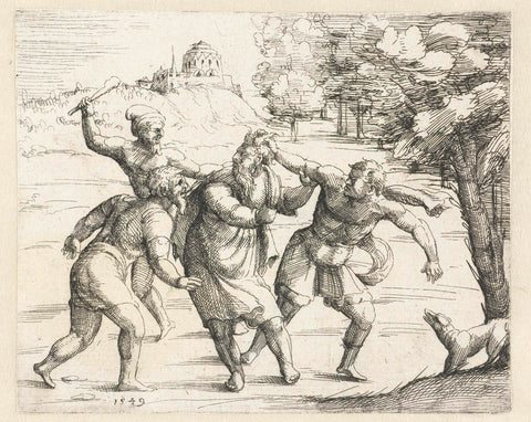 Christ turns his back to a torturer, Augustin Hirschvogel, 1549 Canvas Print