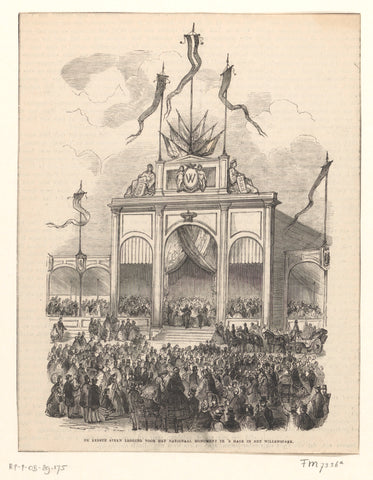 Laying of the foundation stone for the monument of 1813 in The Hague, 1863, anonymous, 1863 Canvas Print