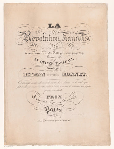 Omslag voor: La Révolution Française, Isidore Stanislas Henri Helman (rejected attribution), 1838 Canvas Print