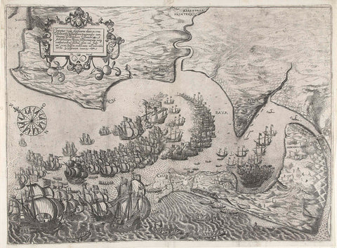 Battle of Cadiz, 1596, anonymous, 1596 - 1598 Canvas Print