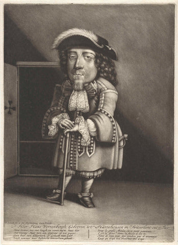 Portret van Hans Worrenbergh, Pieter Schenk (I), 1670 - 1713 Canvas Print