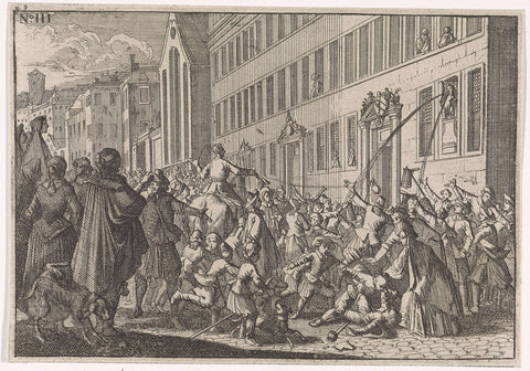 Public proclamation of the closed tractates in Nuremberg, 1650, Caspar Luyken (attributed to), 1701 Canvas Print