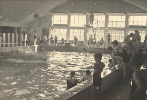 Indoor swimming pool, anonymous, 1940 Canvas Print