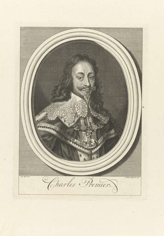 Portrait of Charles I of England, Bernard Picart, 1724 Canvas Print