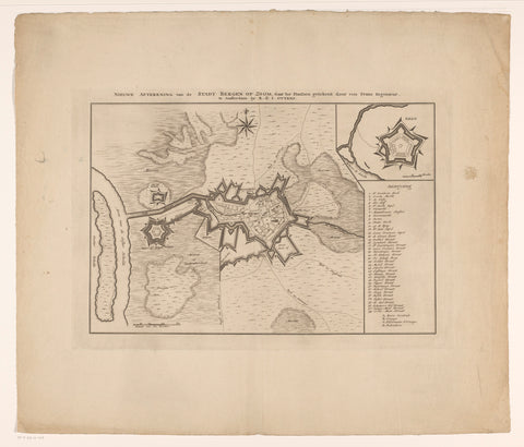 Map of Bergen op Zoom, anonymous, 1726 - 1750 Canvas Print