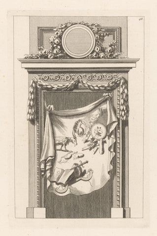 Door with medallion and cloth, unknown, in or after 1771 Canvas Print