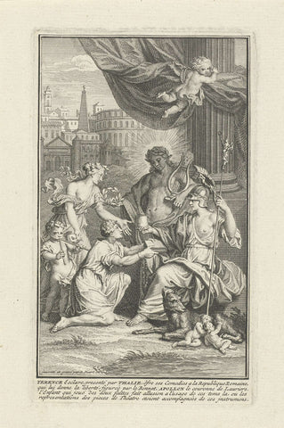 Apollo lauwert Terentius, Bernard Picart, 1716 Canvas Print