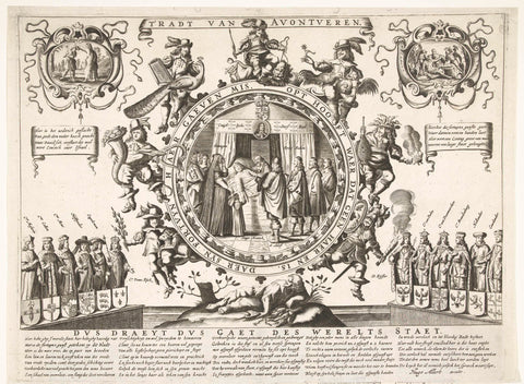 Wheel of Fortune with the death of the Swedish king Charles X Gustav, 1660, anonymous, 1660 Canvas Print