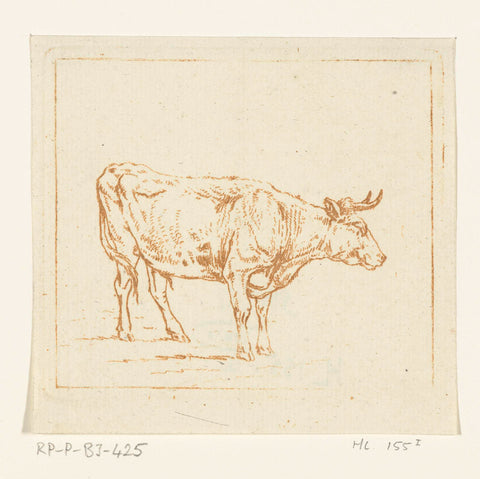 Bull standing, to the right, Ernst Willem Jan Bagelaar, 1798 - 1837 Canvas Print