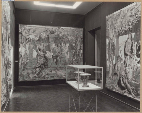 Room 249 with tapestries and display case with ceramics, 1961 Canvas Print