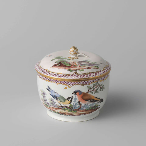 Sugar bowl, Porcelain factory The Hague, c. 1777 - c. 1790 Canvas Print