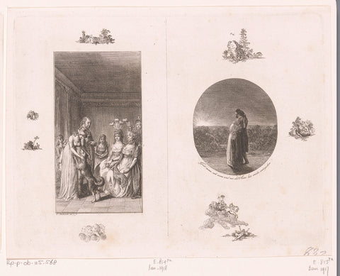 Two performances from Julchen Grünthal by Friederike Helene Unger, Daniel Nikolaus Chodowiecki, 1797 Canvas Print