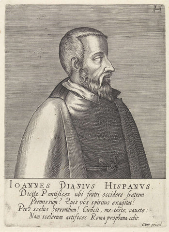 Portrait of Juan Diaz, Hendrick Hondius (I), 1599 Canvas Print