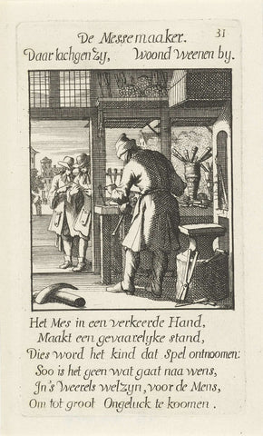 Knife maker, Caspar Luyken, 1694 Canvas Print