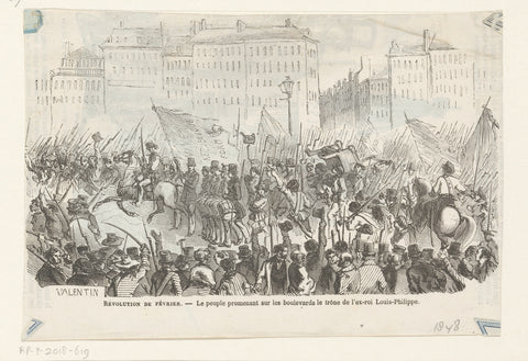 February Revolution, 1848, Valentin, 1848 - 1875 Canvas Print