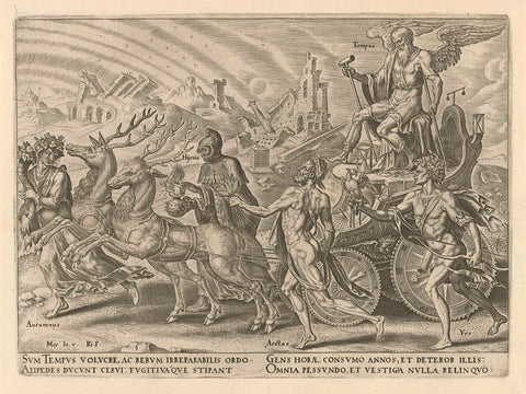 Triumph of the time, Philips Galle, c. 1565 Canvas Print