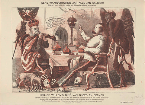 Cartoon on Kaiser Wilhelm I and Bismarck, 1870, anonymous, 1870 Canvas Print