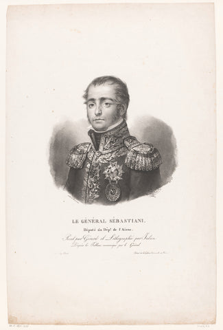 Portrait of Horace Sébastiani, Bernard Romain Julien, c. 1835 Canvas Print