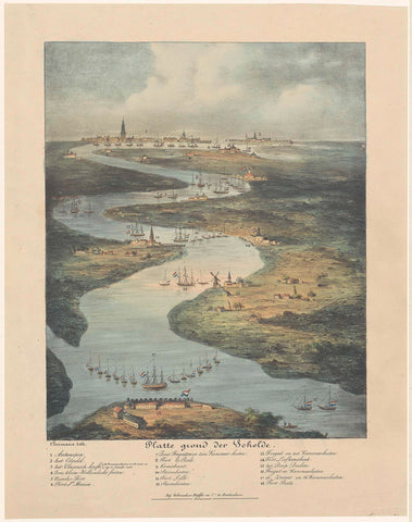 Course of the Scheldt from Fort Bath to Antwerp, 1832, J.B. Clermans, 1832 - 1833 Canvas Print