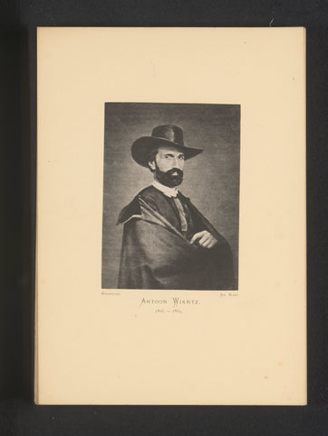 Reproduction of a print of a portrait of Antoine Joseph Wiertz, Joseph Maes, c. 1872 - in or before 1877 Canvas Print