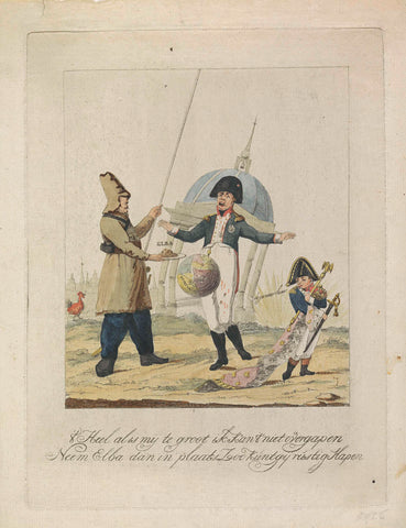 Napoleon gets Elba, 1814, anonymous, 1814 Canvas Print