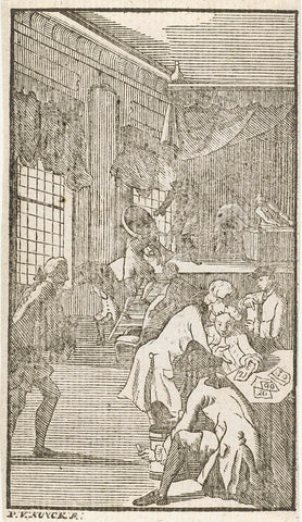 Lottery sale, Hendrik Numan, 1740 - 1760 Canvas Print