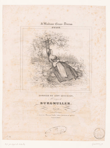 Title print for: Julie van Burgmüller, Paul Gavarni, 1839 Canvas Print