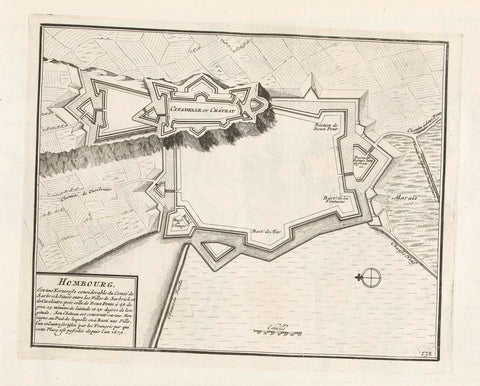 Map of Homburg, ca. 1702, anonymous, 1702 - 1703 Canvas Print