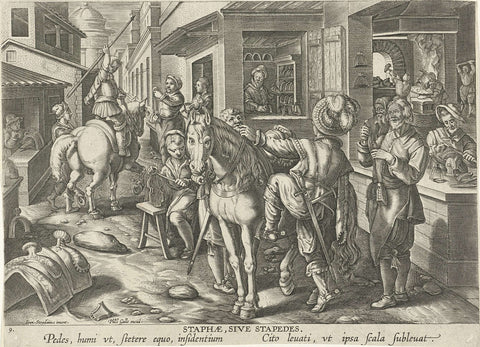 Stijgbeugels, Philips Galle (attributed to workshop of), c. 1589 - c. 1593 Canvas Print