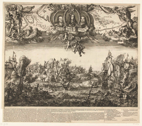 The Two Naval Battles on Schoonevelt, 1673, Romeyn de Hooghe (attributed to), 1673 Canvas Print