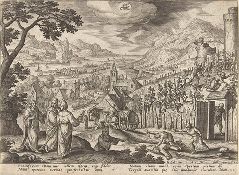 October: the parable of the tenants of the vineyard, Adriaen Collaert, 1585 Canvas Print