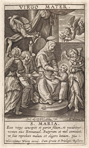 Maria voedt het Christuskind, Antonie Wierix (III) (attributed to), 1563 - before 1619 Canvas Print