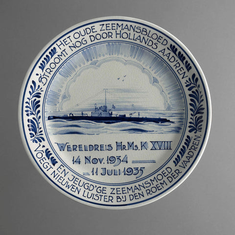 World tour of submarine Hr. Ms. K XVIII, 1934-1935, De Porceleijne Fles, 1935 Canvas Print