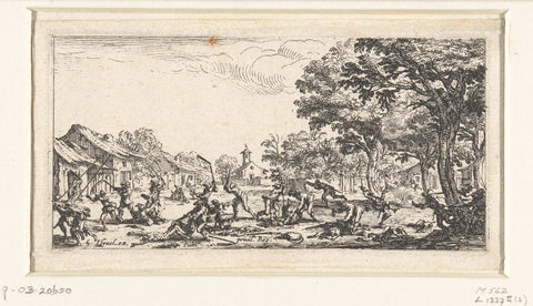 Peasants take revenge on soldiers, Jacques Callot, 1632 - 1636 Canvas Print