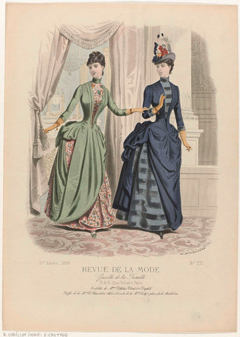 Revue de la Mode, Gazette de la Famille, dimanche 10 octobre 1886, 15e Année, No. 771: Toilettes de Mme Pelletier-Vidal (...), A. Chaillot, 1886 Canvas Print