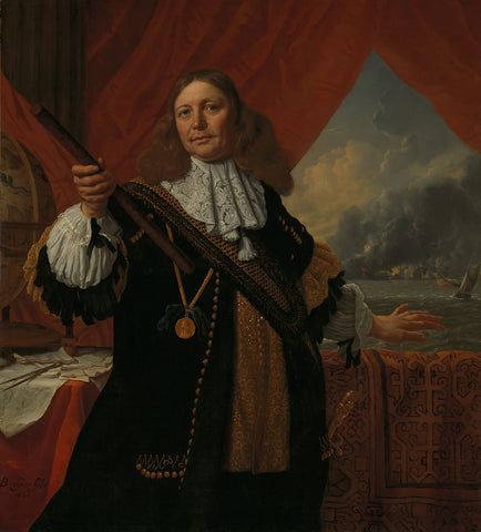 Johan de Liefde (ca. 1619-73), Vice-Admiral, Bartholomeus van der Helst, 1668 Canvas Print