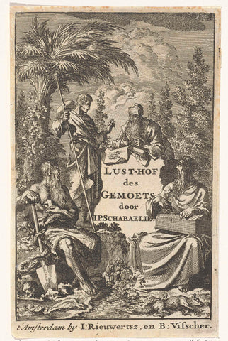 Title page for: Jean Philipsz. Schabaalje's,'De vermeerderde lust-hof des gemoeds', 1706, Jan Luyken, 1706 Canvas Print