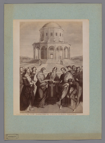 Photo reproduction of painting Marriage of the Virgin [Mary?] by Raphael, Milan, Edizione Brogi, c. 1870 - c. 1890 Canvas Print