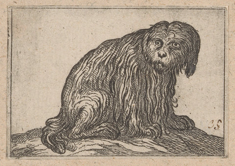 Seated dog, Antonio Tempesta, 1565 - 1630 Canvas Print