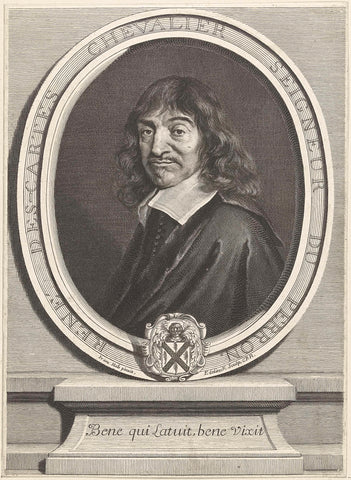 Portrait of René Descartes, Gerard Edelinck, 1666- 1707 Canvas Print